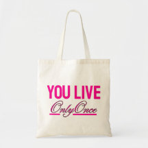 YOLO Inspirational Tote - Pink YOLO Bag