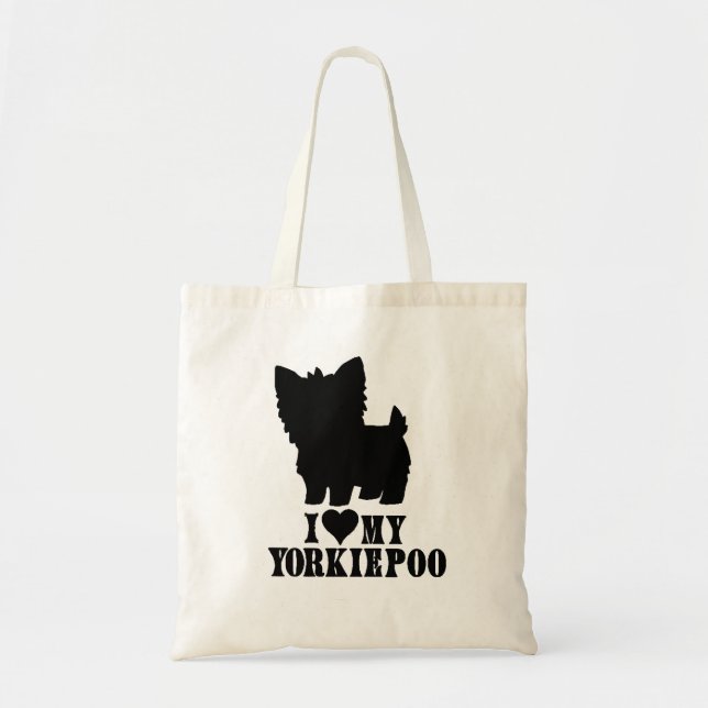 Bolsa Tote Yorkie Poo - Eu amo meu Yorkie Poo (Frente)