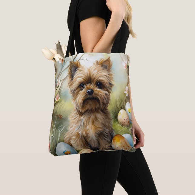 Bolsa Tote Yorkipoo Cão com Feriado de Ovos de Páscoa (Close Up)