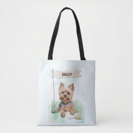 Bolsa Tote Yorkshire Terrier Aquarela Cachorro Personalizado