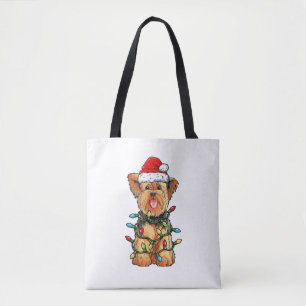 Bolsa Tote Yorkshire Terrier Papais noeis Árvore de Natal Lig