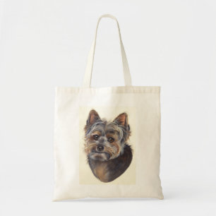 Bolsa Tote Yorkshire terrier pintado na Aquarela