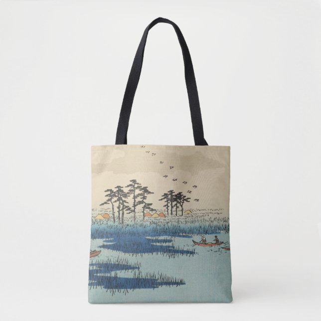 Bolsa Tote Yoshiwara, Japão: Impressão de bloqueio de madeira (Frente)