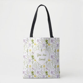 Bolsa Tote You Are Loved Floral Heart 