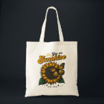 Bolsa Tote You Are Sunshine - Sunflower & Butterfly<br><div class="desc">A vibrant and inspiring graphic featuring a sunflower and butterfly with the uplifting message "You are Sunshine" and "Good Things" at the bottom,  perfect for motivational apparel.</div>