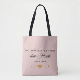 Bolsa Tote You Are Wonderfully Made – Psalm 139:14 Pink 