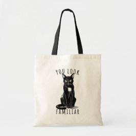 Bolsa Tote You Look Familiar Black Cat Feeling Magical Witch