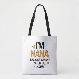 Bolsa Tote Young Nana Graphic Nana Clipart Design Grandma Art