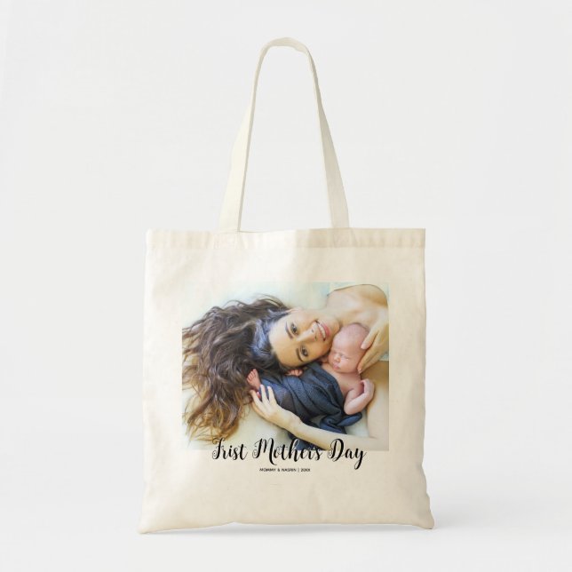 Bolsa Tote Your First Mother's Day personalised photo  (Frente)