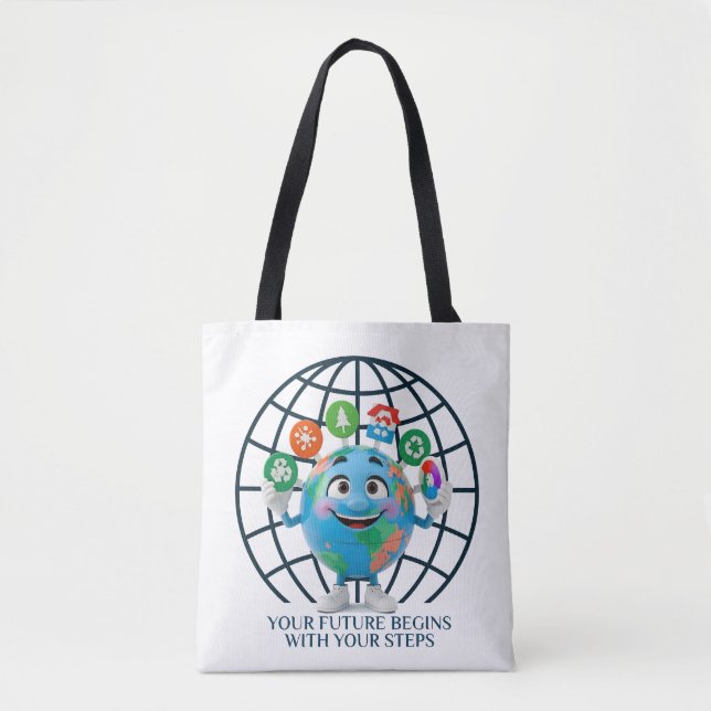 Bolsa Tote Your Future Your Steps Earth Day  (Frente)