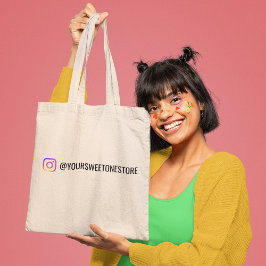 Bolsa Tote Your Instagram Name & Social Media Icon Promo