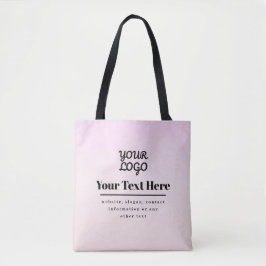 Bolsa Tote Your Logo & Text | Pink & Peach Ombre