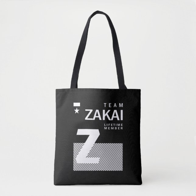 Bolsa Tote Zakai Personalizar Nome Aniversário (Frente)