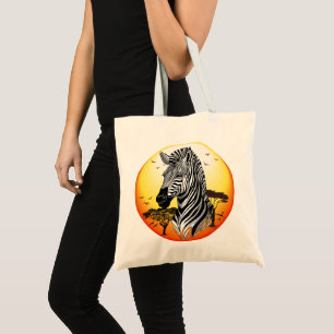 Bolsa Tote Zebra African Savanna Wild Animal