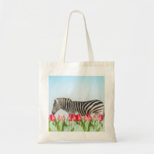 Bolsa Tote Zebra entre as Tulipas