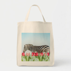 Bolsa Tote Zebra entre as Tulipas