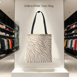 Bolsa Tote Zebra Print-Beige-