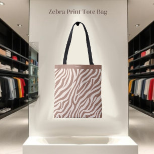 Bolsa Tote Zebra Print-Mocha Mousse-