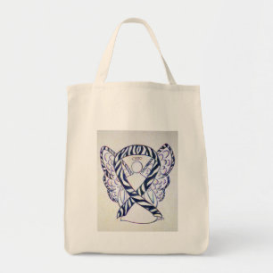 Bolsa Tote Zebra Stripe Sensibilização Fita Angel Art Tote 