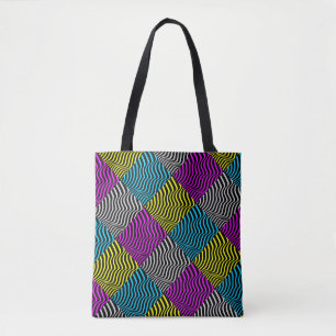 Bolsa Tote Zebra Stripes - Abstrato de padrão geométrico Art 
