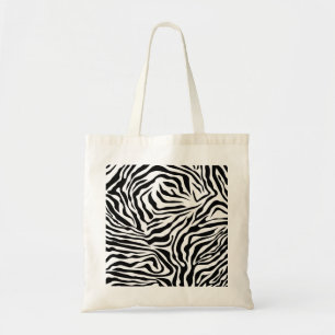 Bolsa Tote Zebra Stripes Impressão Animal Selvagem Preta E Br