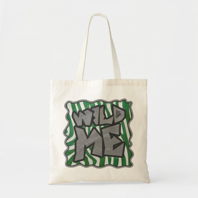 Bolsa Tote Zebra Verde e Branco (Frente)
