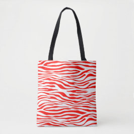 Bolsa Tote Zebra vermelha e branca