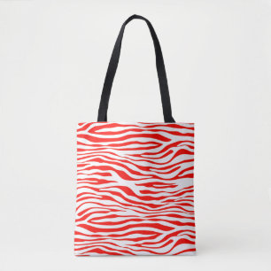 Bolsa Tote Zebra vermelha e branca