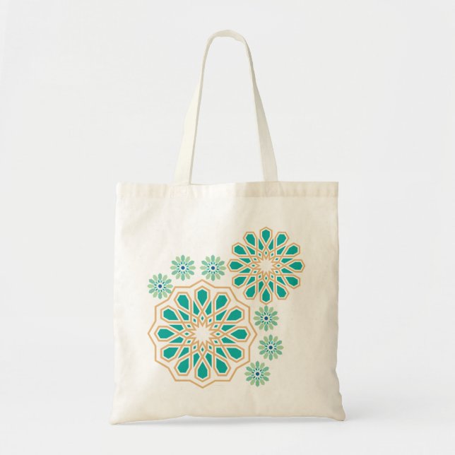 Bolsa Tote Zellige Bloom - A beleza da geometria marroquina (Frente)