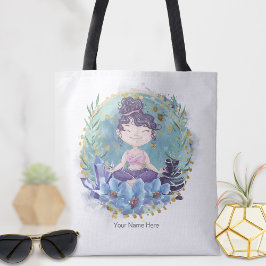 Bolsa Tote Zen Girl Yoga Spa Rocks Crystals Flores Espiritais