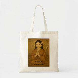 Bolsa Tote Zen Meditation art Mindtness Yoga Brown Custom