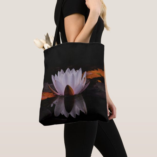 Bolsa Tote Zen White Lotus Flower (Close Up)