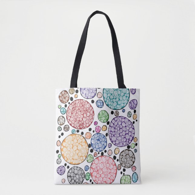 Bolsa Tote Zentangle circles pattern (Frente)