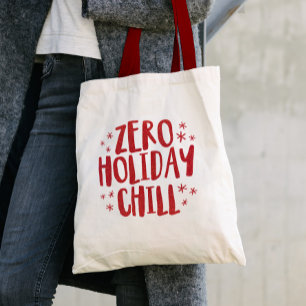 Bolsa Tote Zero feriados, diversão festiva, Natal vermelho