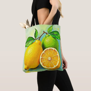 Bolsa Tote Zesty Citrus Burst of Sunshine Design
