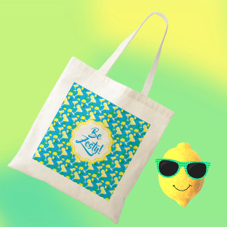 Bolsa Tote Zesty Lemon Drops Lemons Caribbean Blue 