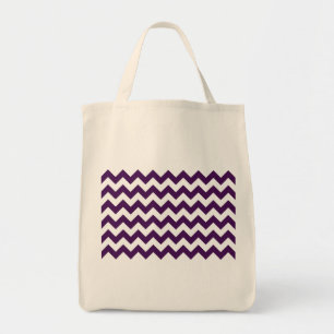 Bolsa Tote Zigzag púrpura e branca