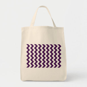 Bolsa Tote Zigzag púrpura e branca