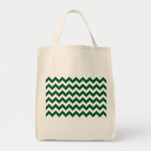 Bolsa Tote Zigzag verde e branco