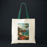 Bolsa Tote Zihuatanejo Mexico Viagem Art Vintage<br><div class="desc">Zihuatanejo retro vetor viagem. É conhecido por suas praias,  como a Praias varrida La Ropa,  que é apoiada por palmeiras.</div>