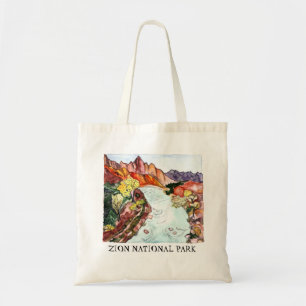 Bolsa Tote Zion National Park Watercolor Painting Colorido