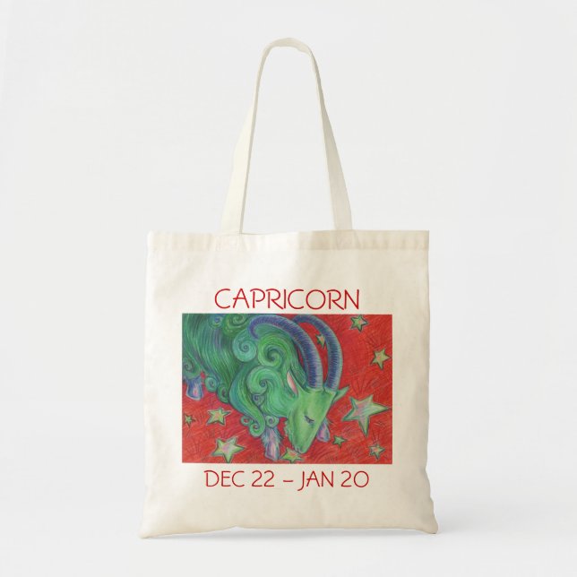 Bolsa Tote Zodiac Capricorn para o texto do saco (Frente)