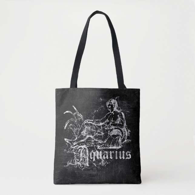 Bolsa Tote Zodíaco Aquário Vintage (Frente)