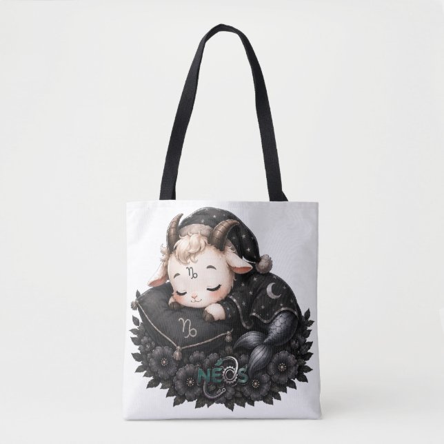 Bolsa Tote Zodíaco Kawaii Neos Capricórnio (Frente)