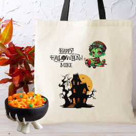 Bolsa Tote Zumbi Piloto Caprichoso Avião Crianças Halloween 