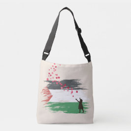 Bolsa transversal de tote da bandeira palestina an