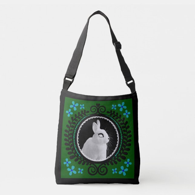Bolsa transversal / Tote Ombro de Coelho Branco Es (Frente)