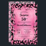 Bolsas de Aniversário de Leopardo Preto Cor-de-Ros<br><div class="desc">Os convites de aniversário elegantes de 5, 5" x 8, 5" apresentam um padrão de impressão da mancha-leopardo rosa-chic e preto sobreposto com uma camada de folha falsa cor-de-rosa e seus 50. º detalhes de festa de aniversário em caracteres quicos. Excelente para QUALQUER IDADE. Estes anúncios de baratos são impressos...</div>