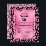 Bolsas de Aniversário de Leopardo Preto Cor-de-Ros<br><div class="desc">Pequenas e elegantes convites de aniversário de 4, 5" x 5, 6" apresentam um padrão de impressão da mancha-leopardo rosa-chic e preto sobreposto com uma camada de folha falsa cor-de-rosa e os seus 50. º detalhes de festa de aniversário em letra chic. Excelente para QUALQUER IDADE. Estes anúncios de baratos...</div>