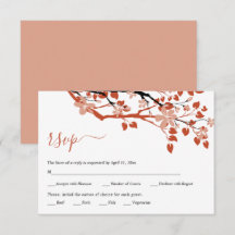 Bolsas de flores do Terracotta, cartão RSVP de cas